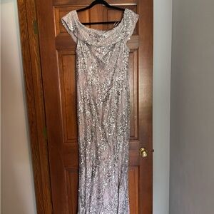 Alex Evenings Silver Sequin Dress